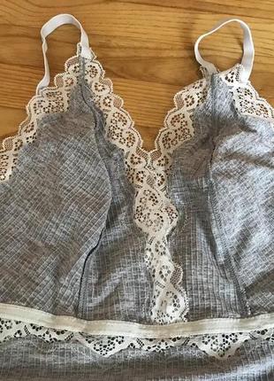 H&m-боди из микрофибры с кружевом! р.-s