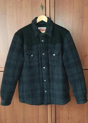 Черная шерстяная мужская куртка/рубашка/овершот levi's | levis wool