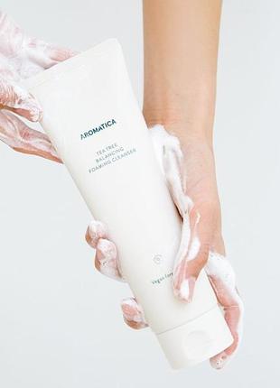 Органічна пінка з чайним деревом для проблемної шкіри aromatica tea tree balancing foaming cleanser