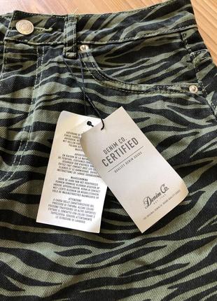 Джинсова юбка з принтом зебри2 фото
