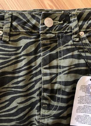 Джинсова юбка з принтом зебри4 фото