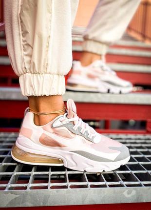 Жіночі кросівки nike air max 270 react creme feminino, кросівки найк аїр 270 реактив рожеві