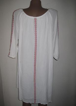 Вискозное белое платье вышиванка некст р-р103 фото