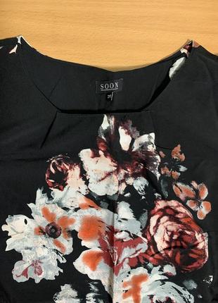 Блуза туника черная в принт цветов, soon, 20 (1308)7 фото