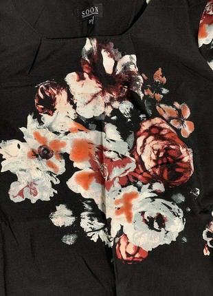 Блуза туника черная в принт цветов, soon, 20 (1308)8 фото