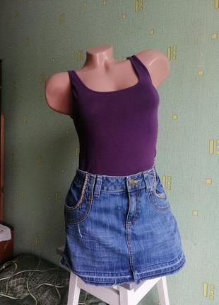 Джинсовая синяя юбка colours of the world. джинсовая коттоновая юбка. юбка джинс