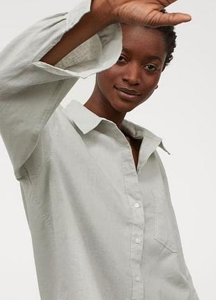 Оверсайз рубашка со льном h&m