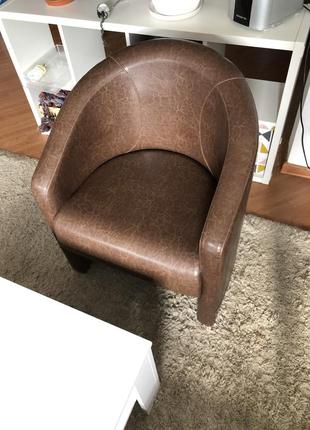 Кожаное коричневое кресло бренда d'linestyle/тико-13 фото
