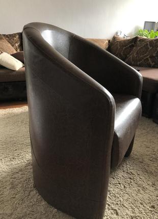 Кожаное коричневое кресло бренда d'linestyle/тико-15 фото