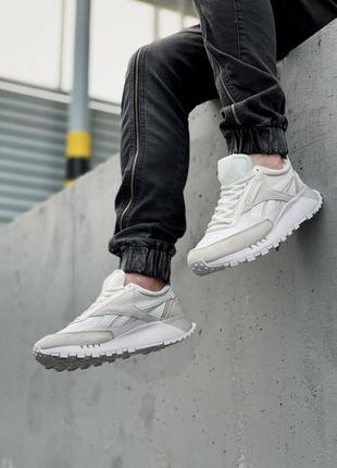 Кроссовки мужские reebok leather legacy white/biege10 фото