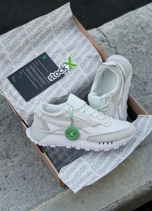 Кроссовки мужские reebok leather legacy white/biege5 фото