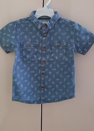 Джинсова сорочка, рубашка rebel 104 розміру.