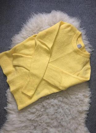 Лимонный яркий альпака желтый свитер кофта шерсть шерстяной6 фото