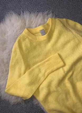 Лимонный яркий альпака желтый свитер кофта шерсть шерстяной8 фото