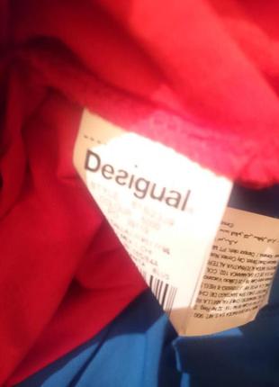 Блуза desigual синьо-червона з запахом6 фото