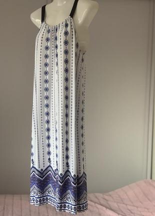 Вискозное белое платье с фиолетово синим узором george8 фото