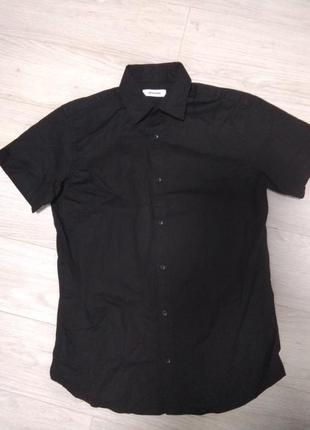 Jack & jones чорна сорочка з короткими рукавами відмінна якість2 фото