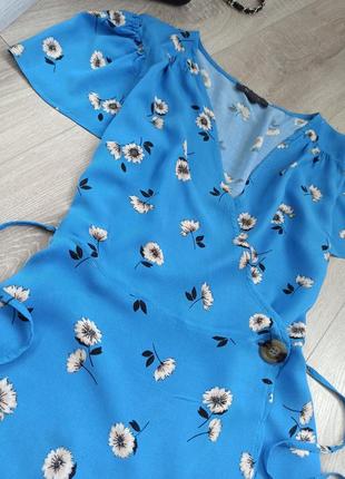 Штапельное платье на запах в цветочный принт ромашки от primark5 фото