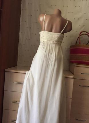 Нежный белый сарафан длинный / длинное белое нарядное платье2 фото