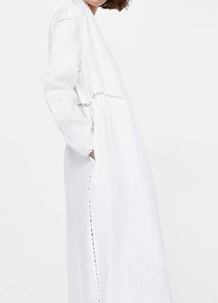 Zara woman crochet linen coat