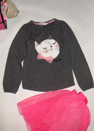 Красивий топ з кішкою на зріст 116-128 см