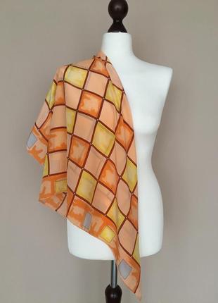 Винтажный шелковый платок 100%шелк шов рауль  стиль hermes6 фото