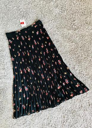 Шикарная шифоновая,фирменная юбка плиссе1 фото