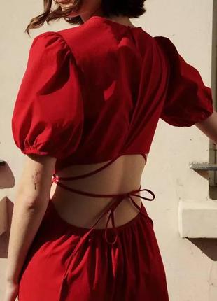 Красное ефектное вечернее платье зара сукня1 фото