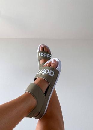 Жіночі сандалі adidas slippers olive | жіночі сандалі6 фото