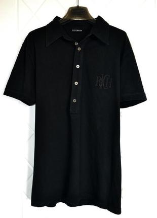Черная футболка/поло на пуговицах richmond m-l, 52-54 оригинал италия
