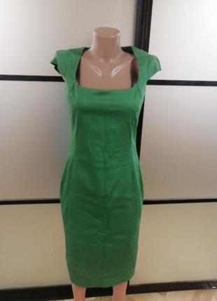 Зеленое платье футляр zara, s/m
