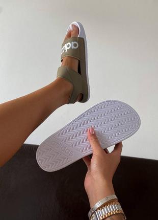 Adidas slippers olive, жіночі сандалі адідас літні10 фото