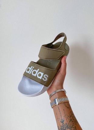 Adidas slippers olive, женские сандали адидас летние4 фото