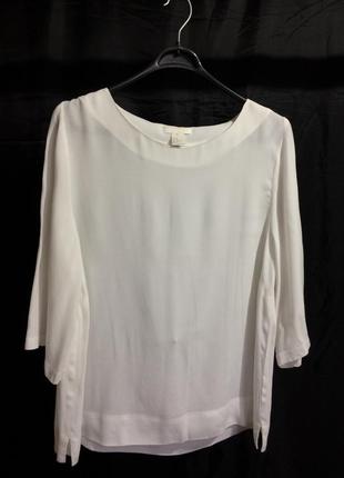 Белая блуза с длинным рукавом  ткань натуральная вискоза 100%