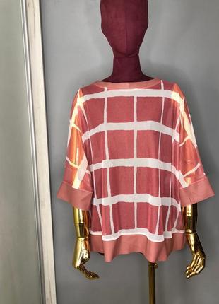 Полупрозрачная блуза туника сетка с экокожей оверсайз свободная кожаная футболка rundholz owens