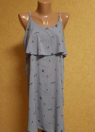 Невесомый легчайший дышащий сарафан платье в полоску