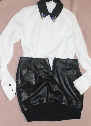 Стильна шкіряна спідниця