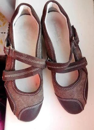 Кожаные мокасины timbeland балетки туфли tamaris  36-37р-23,5см