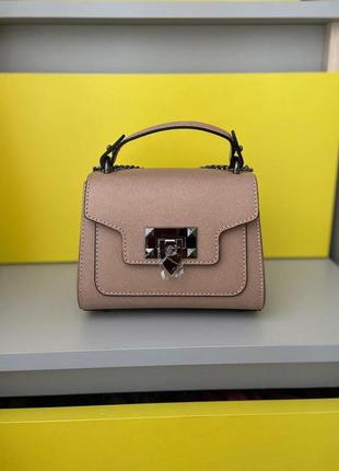 Сумочка маленька натуральна шкіра валізку червона vera pelle італія genuine leather через плече кроссбоди на ланцюжку