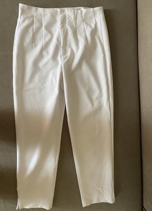 Классические белые брюки zara1 фото