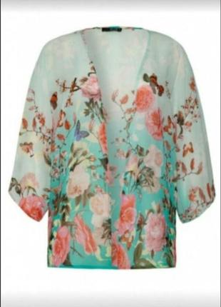 Легкая  шифоновая блуза накидка , рукав кимоно