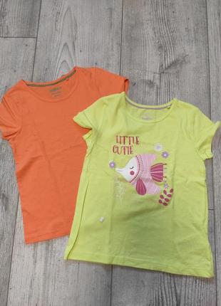 Набір 2 шт футболки для дівчинки lupilu 98/104 см (большемерят на 110)
