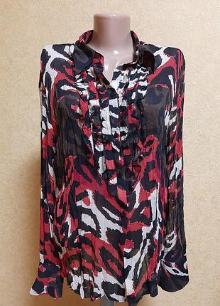 Блузка рубашка жатка с длинным рукавом