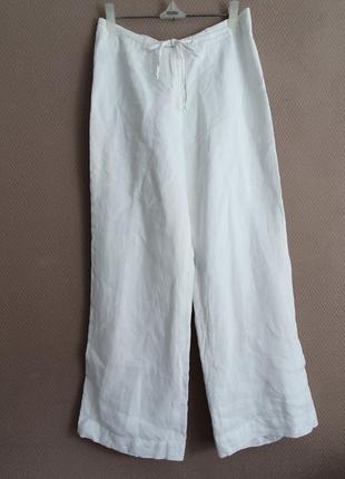 Льняные белые брюки размер 48