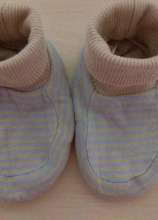 Пинетки-носочки mothercare 11см с антискользящим покрытием1 фото