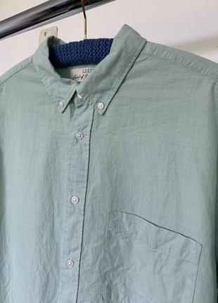 Хлопковая оверсайз рубашка бирюзового оттенка h&m l.o.g.g.3 фото