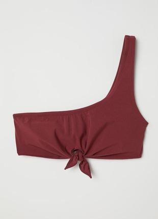 Бордовий верх купальника на одне плече h&m