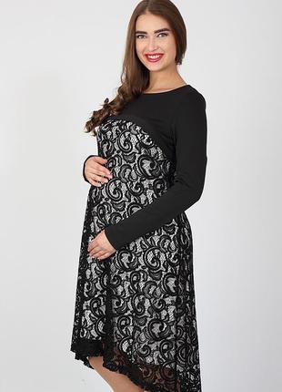 Платье для беременных и кормящих нарядное праздничное с кружевом