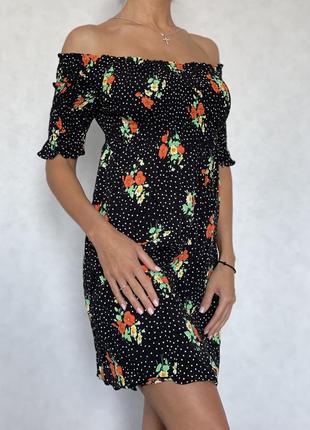 Платье zara в цветочный принт