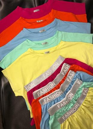 Легка котонова піжама з стильною резинкою/легка літня бавовняна піжама